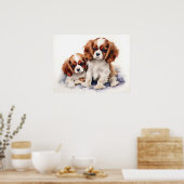 Poster Cavalier King Charles Puppies (Cuisine)