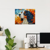Poster Cavalier King Charles Quilling Art Chien Portrait (Bureau à domicile)