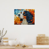 Poster Cavalier King Charles Quilling Art Chien Portrait (Cuisine)