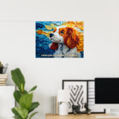Poster Cavalier King Charles Quilling Art Chien Portrait (Bureau à domicile)