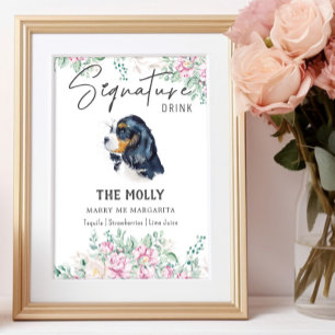 Poster Cavalier King Charles Signature Chien Signet boiss