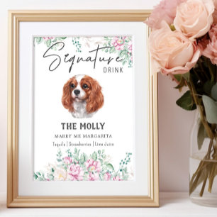 Poster Cavalier King Charles Signature Chien Signet boiss