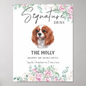 Poster Cavalier King Charles Signature Chien Signet boiss (Devant)