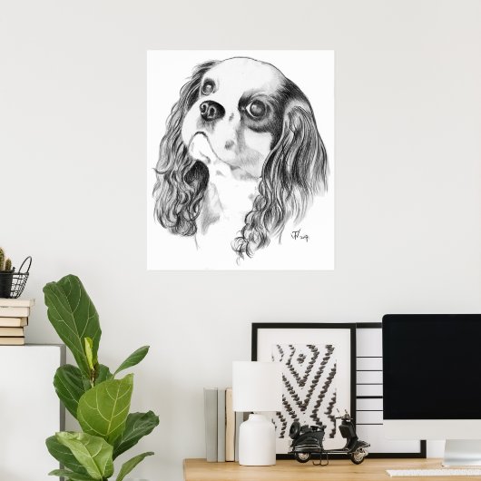 Poster Cavalier King Charles Spaniel (Bureau à domicile)