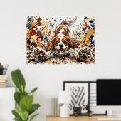 Poster Cavalier King Charles Spaniel Art éclaboussure de (Bureau à domicile)