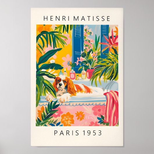 Poster Cavalier King Charles Spaniel Art Imprimer, Bat dr (Devant)