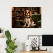 Poster Cavalier King Charles Spaniel Bibliothèque Victori (Bureau à domicile)