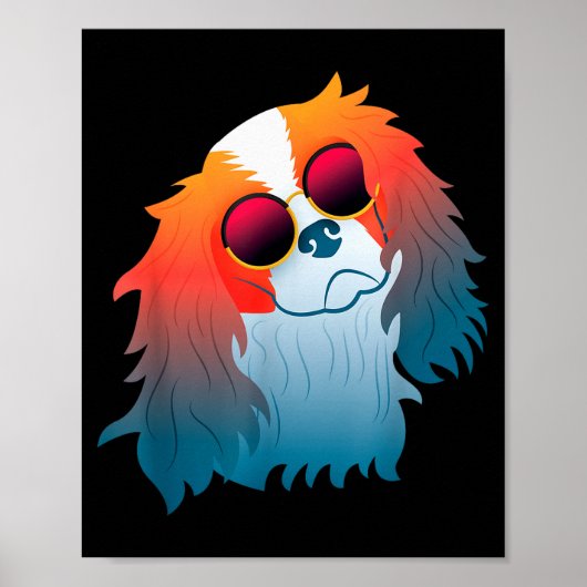 Poster Cavalier King Charles Spaniel Cadeau Drôle Maman C (Devant)