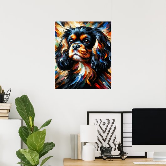 Poster Cavalier King Charles Spaniel Chien Acrylique Impr (Bureau à domicile)