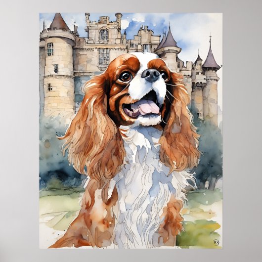 Poster Cavalier King Charles Spaniel - Chien Art Imprimer (Devant)