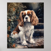 Poster Cavalier King Charles Spaniel Chien Art Imprimer P (Devant)