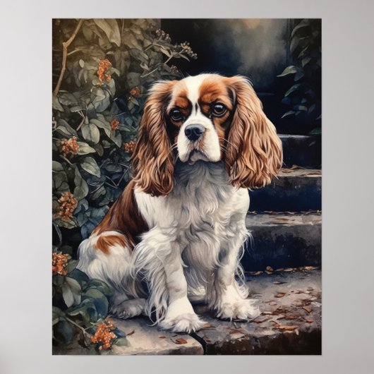 Poster Cavalier King Charles Spaniel Chien Art Imprimer P (Devant)