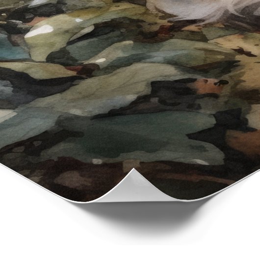 Poster Cavalier King Charles Spaniel Chien Art Imprimer P (Coin)