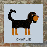Poster Cavalier King Charles Spaniel Chien Personnalisé<br><div class="desc">Cute Black et Tan Cavalier King Charles Spaniel design chien pour faire sourire les amoureux des animaux. Art original de Nic Squirrell. Modifiez le texte pour customiser.</div>