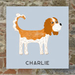 Poster Cavalier King Charles Spaniel Chien Personnalisé<br><div class="desc">Cute Blenheim Cavalier King Charles Spaniel design chien pour faire sourire les amoureux des animaux. Art original de Nic Squirrell. Modifiez le texte pour customiser.</div>