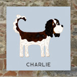 Poster Cavalier King Charles Spaniel Chien Personnalisé<br><div class="desc">Cute Tricolor Cavalier King Charles Spaniel design chien pour faire n'importe quel amoureux des animaux. Art original de Nic Squirrell. Modifiez le nom ou le texte à customiser.</div>