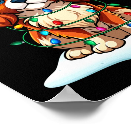 Poster Cavalier King Charles Spaniel Christmas Reindeer P (Coin)