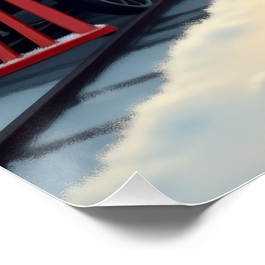 Poster Cavalier King Charles Spaniel Christmas Train (Coin)