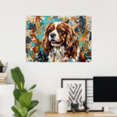 Poster Cavalier King Charles Spaniel Collage en technique (Bureau à domicile)