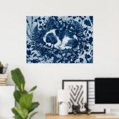 Poster Cavalier King Charles Spaniel Cyanotype Botanique (Bureau à domicile)