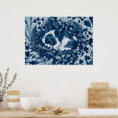 Poster Cavalier King Charles Spaniel Cyanotype Botanique (Cuisine)