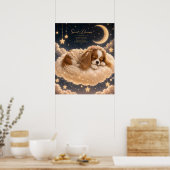 Poster Cavalier King Charles Spaniel endormi sur un nuage (Cuisine)