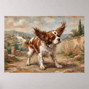 Poster Cavalier King Charles Spaniel Impressionniste Pays