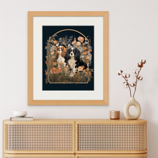 Poster Cavalier King Charles Spaniels Tapisserie ancienne