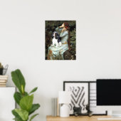 Poster Cavalier King Charles (tricolor) - Ophélie assise (Bureau à domicile)