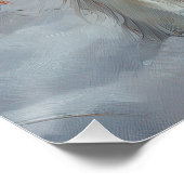 Poster Cavalier Roi Laisser Neige Noël Brossé (Coin)