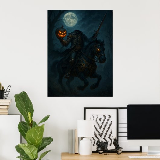 Poster Cavalier sans tête gothique Steampunk (Bureau à domicile)
