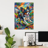 Poster Cavalier Spaniel Art Psychédélique (Bureau à domicile)