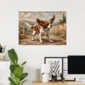 Poster Cavalier Spaniel Paysage Impressionniste (Bureau à domicile)