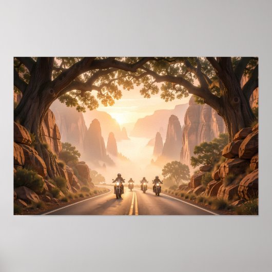 Poster Cavaliers du lever du soleil à travers l'affiche d (Devant)