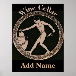 Poster Cave à vin Ancient Man ajouter nom,