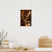 Poster Cave à vin rustique avec fûts de chêne – Vin vinta (Cuisine)
