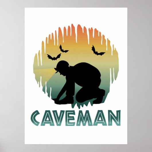 Poster Caveman - Spéléologie Caver (Devant)