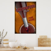 Poster Caves de bois vert - Vin fin (Cuisine)