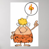 Poster Cavewoman pense au bâton de feu (Devant)