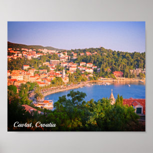Poster Cavtat, Croatie Vue de la ville depuis le mausolée