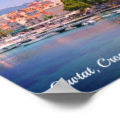 Poster Cavtat, Croatie vue sur la ville (Coin)
