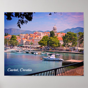 Poster Cavtat, Croatie vue sur la ville