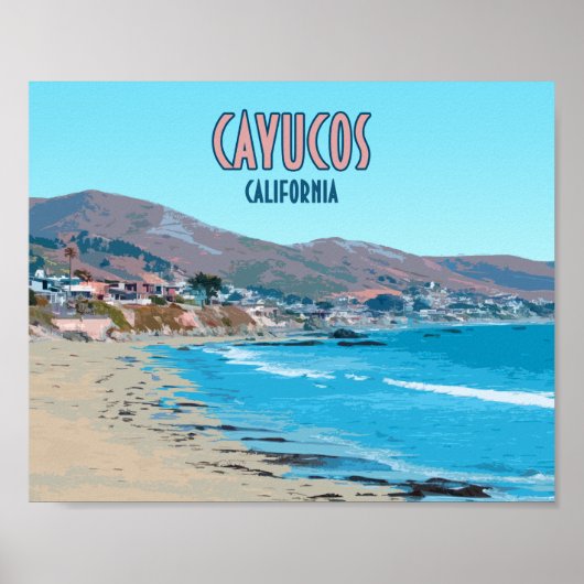 Poster Cayucos California Central Coast Vintage (Devant)