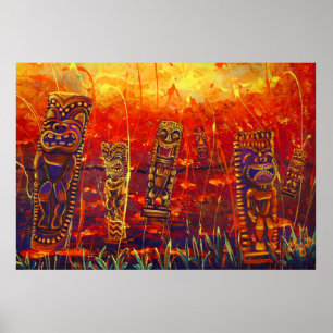 Poster CBjork, douches chaudes de lave de Tiki