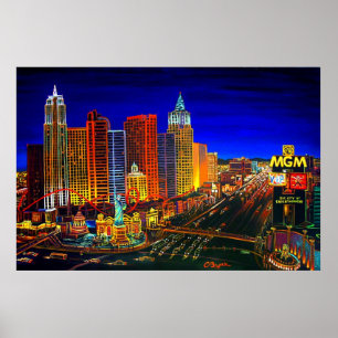 Poster CBjork Las Vegas Cityscape Hotel Casinos
