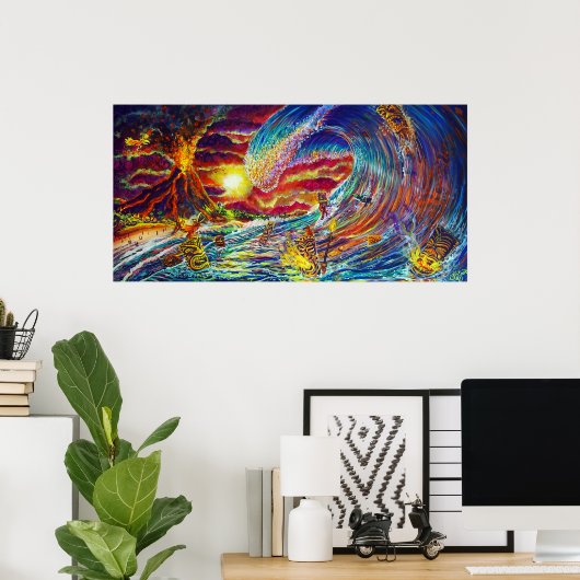 Poster CBjork Tiki Big Wave Print (Bureau à domicile)