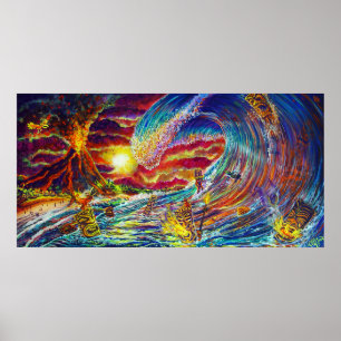 Poster CBjork Tiki Big Wave Print