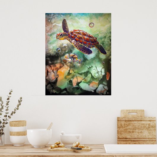 Poster CBjork Turtle et Trigger (Cuisine)