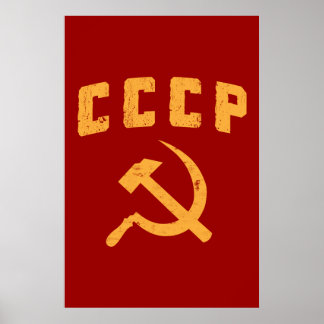 Poster ccp vintage russie ussr marteau et faucille