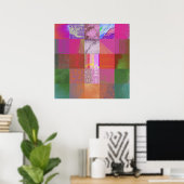 Poster CD1FE646 Abstrait Motif de Grille d'Art de Glitch (Bureau à domicile)